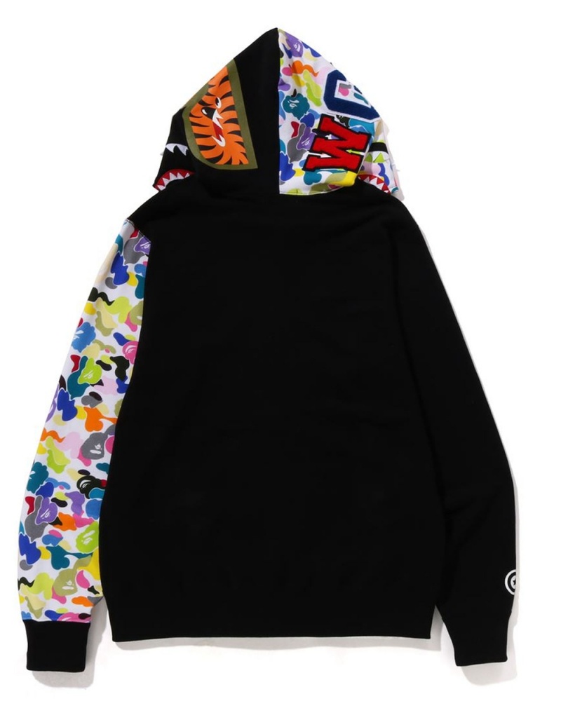 Sweatshirt Bape Multi NYC Logo Shark Full Zip Hoodie Noir Homme | OLD-20712624